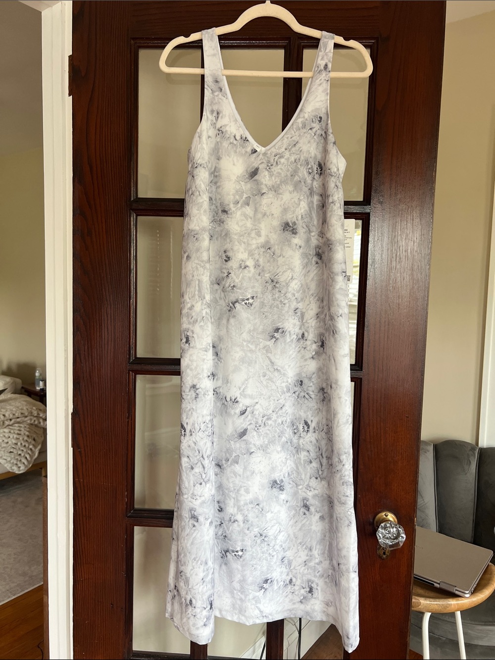 Lululemon Light Gray Marble Print Slip Midi Dress